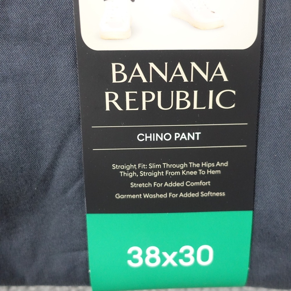 Banana Republic Chino Pants Men 38x30 Straight Fit Slim through Hip Thigh Gray - Picture 6 of 7